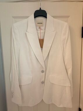 Boden White Women's Tailored Single-Breasted Blazer